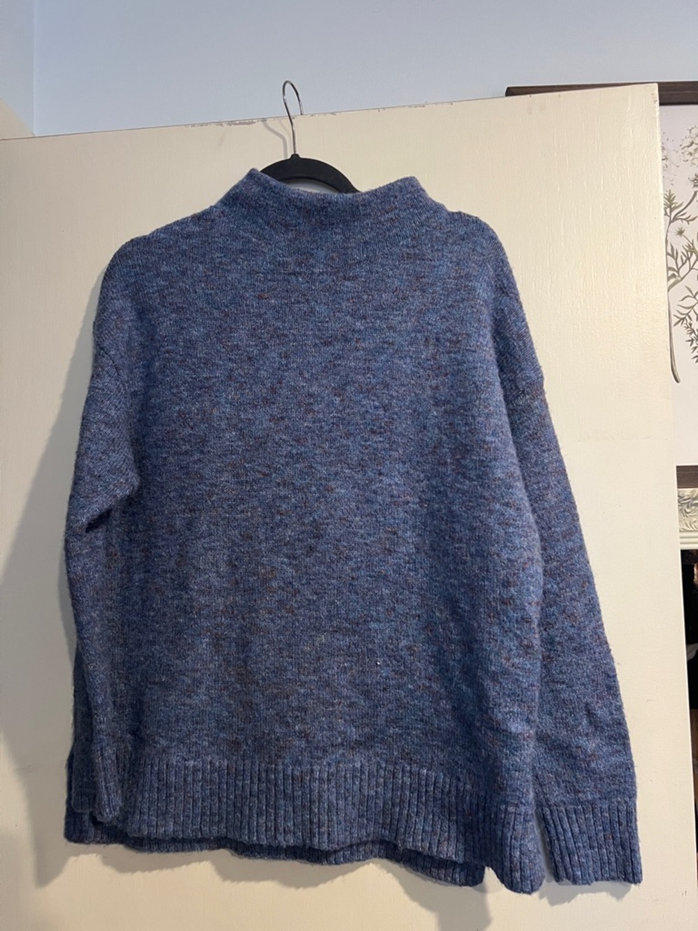 Well Worn Heathered Blue Speckled Knit Sweater